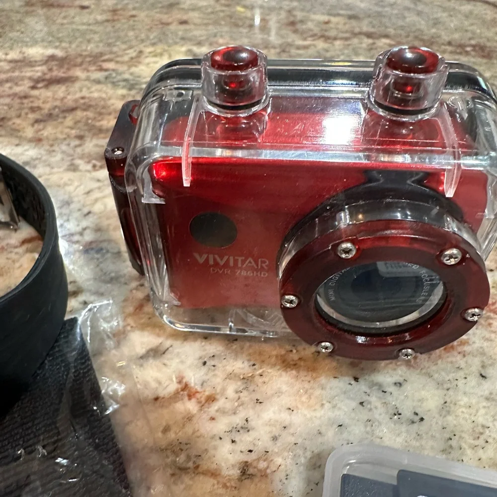 Vivitar HD Action Camera Kit 1080p 12MP Remote Video Red. New w/o box